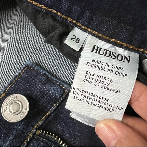 HUDSON Krista Low-Rise Super Skinny Blue Jean Denim Dark Wash Size 26 - Picture 8 of 9